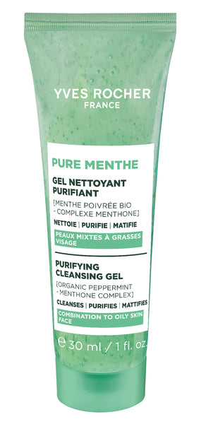 Pure Menthe - Очищающий Гель для Умывания с Перечной Мятой БИО - Для комбинированной и жирной кожи, 30 мл