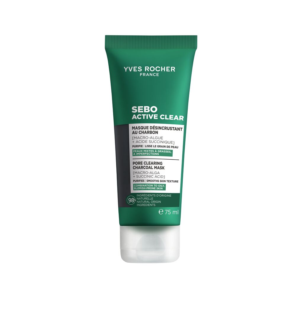 Sebo Active Clear - Очищающая Маска с Углем - Для комбинированной, жирной и склонной к несовершенствам кожи, 75 мл